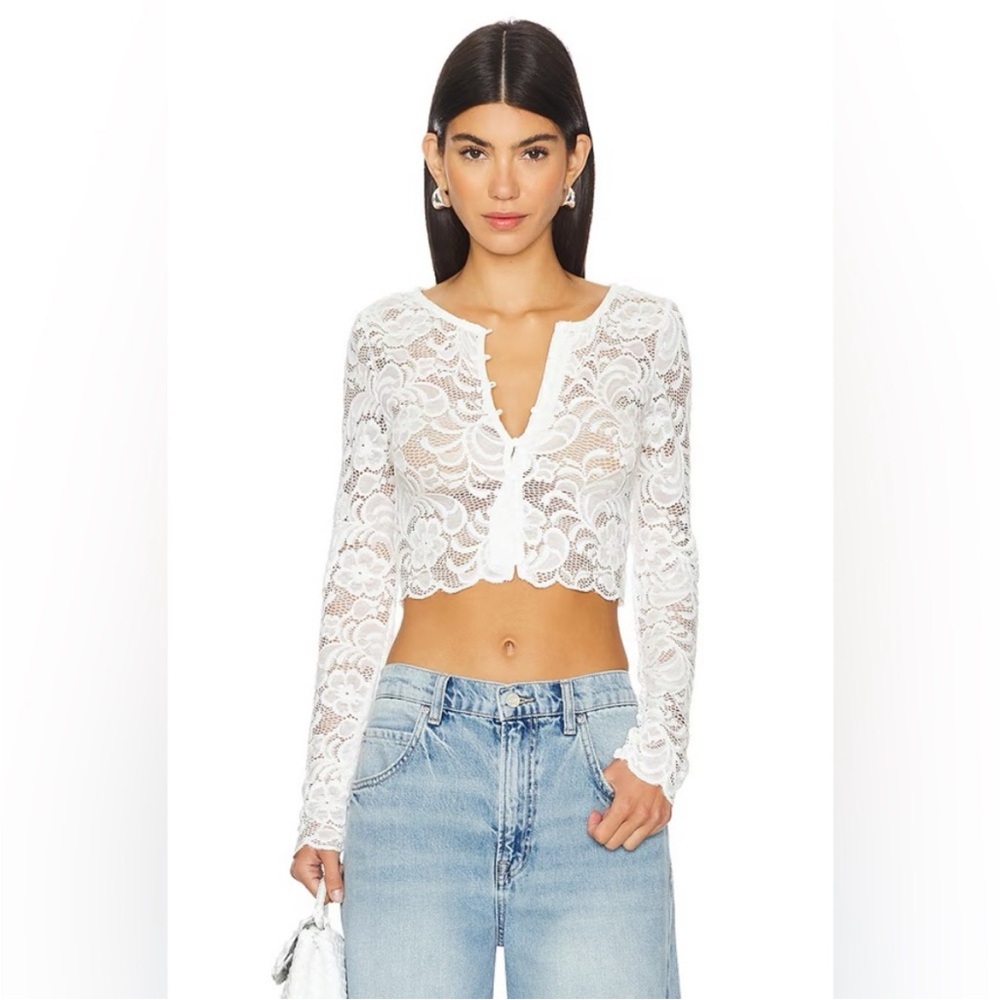 Superdown Cream Lace Blouse